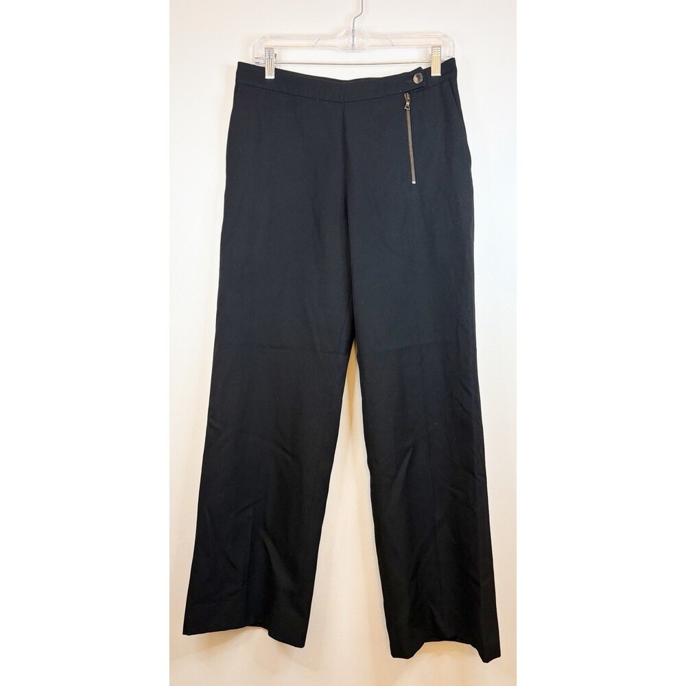 DRIES VAN NOTEN Black 100% Wool Dress Pant Women 38 Medium Straight Quiet Luxury